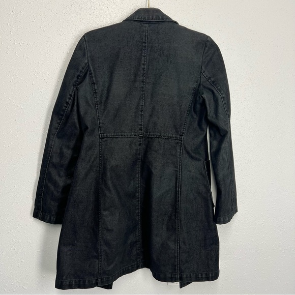 Express Black Wash Button Down Cotton Jacket Size 3/4 - Picture 10 of 13